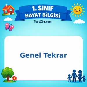 1. Sınıf Hayat Bilgisi Genel Tekrar Testi Görseli