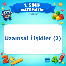 1. Sınıf Matematik Uzamsal İlişkiler (2) Görseli