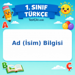 1. Sınıf Türkçe Ad ( İsim ) Bilgisi Görseli