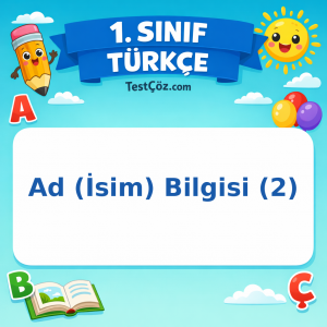 1. Sınıf Türkçe Ad ( İsim ) Bilgisi (2) Görseli