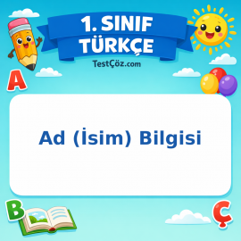 1. Sınıf Türkçe Ad ( İsim ) Bilgisi Görseli