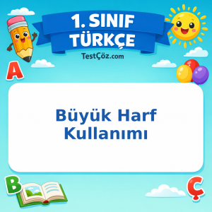 1. Sınıf Türkçe Büyük Harf Kullanımı Testi Görseli