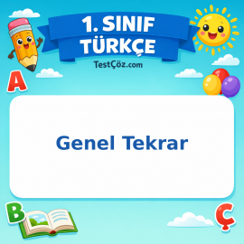 1. Sınıf Türkçe Genel Tekrar Testi Görseli