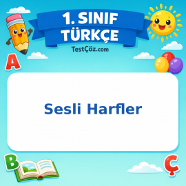 1. Sınıf Türkçe Sesli Harfler Testi Görseli