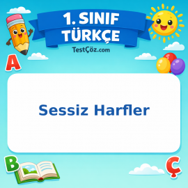 1. Sınıf Türkçe Sessiz Harfler Testi Görseli