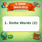 2. Sınıf İngilizce 1. Ünite Words (2) Testi Görseli