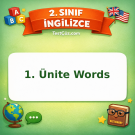 2. Sınıf İngilizce 1. Ünite Words Testi Görseli