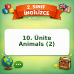 2. Sınıf İngilizce 10. Ünite Animals (2) Testi Görseli
