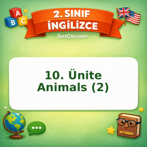 2. Sınıf İngilizce 10. Ünite Animals (2) Testi Görseli