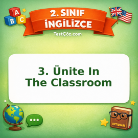 2. Sınıf İngilizce 3. Ünite In The Classroom Testi Görseli