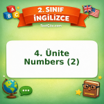 2. Sınıf İngilizce 4. Ünite Numbers (2) Testi Görseli