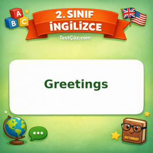 2. Sınıf İngilizce Greetings Testi Görseli