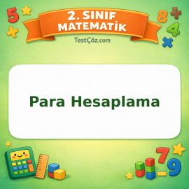 2. Sınıf Matematik Para Hesaplama Testi Görseli