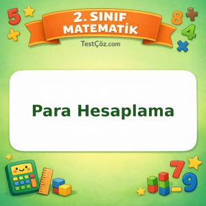 2. Sınıf Matematik Para Hesaplama Testi Görseli