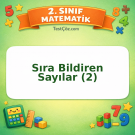 2. Sınıf Matematik Sıra Bildiren Sayılar (2) Testi Görseli