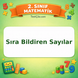 2. Sınıf Matematik Sıra Bildiren Sayılar Testi Görseli
