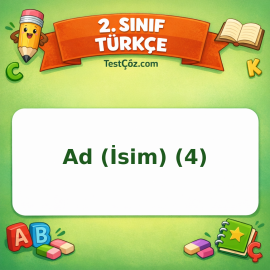2. Sınıf Türkçe Ad (İsim) (4) Testi Görseli