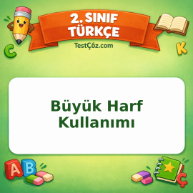 2. Sınıf Türkçe Büyük Harf Kullanımı Testi Görseli