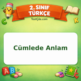 2. Sınıf Türkçe Cümlede Anlam Testi Görseli