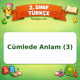2. Sınıf Türkçe Cümlede Anlam (3) Testi Görseli