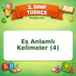 2. Sınıf Türkçe Eş Anlamlı Kelimeler (4) Testi Görseli