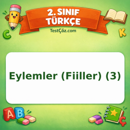 2. Sınıf Türkçe Eylemler (Fiiller) (3) Testi Görseli