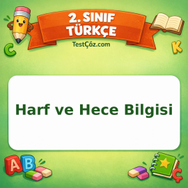2. Sınıf Türkçe Harf ve Hece Bilgisi Testi Görseli