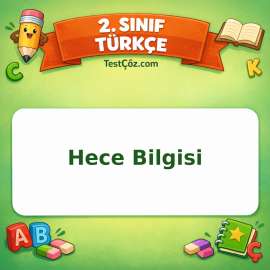 2. Sınıf Türkçe Hece Bilgisi Testi Görseli