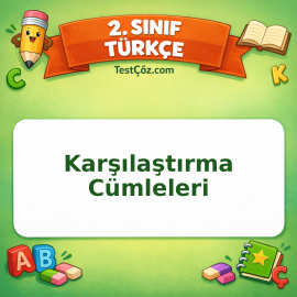 2. Sınıf Türkçe Karşılaştırma Cümleleri Testi Görseli