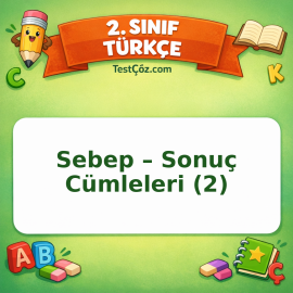 2. Sınıf Türkçe Sebep – Sonuç Cümleleri (2) Testi Görseli