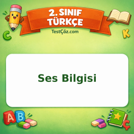 2. Sınıf Türkçe Ses Bilgisi Testi Görseli