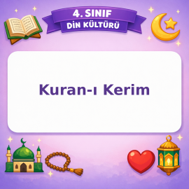 4. Sınıf Din Kültürü Kuran-ı Kerim Testi Görseli