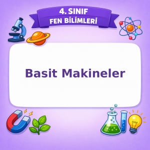 4. Sınıf Fen Bilimleri Basit Makineler Testi Görseli
