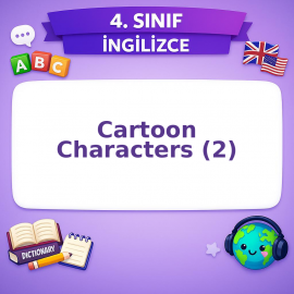 4. Sınıf İngilizce 3. Ünite Cartoon Characters (2) Görseli