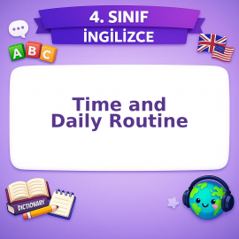 4. Sınıf İngilizce Time and Daily Routine Testi Görseli