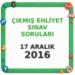 Ehliyet Sınav Soruları - 17 Aralık 2016 (Tek Sayfa)