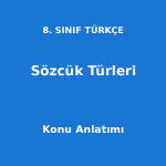 8. Sınıf Türkçe Sözcük Türleri Konu Anlatımı