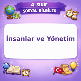 4. Sınıf Sosyal Bilgiler İnsanlar ve Yönetim Testi Görseli