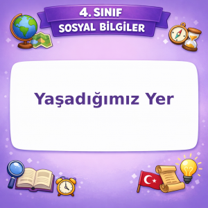 4. Sınıf Sosyal Bilgiler Yaşadığımız Yer Testi Görseli