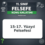 11. Sınıf Felsefe 15. Yüzyıl – 17. Yüzyıl Felsefesi Konu Anlatımı