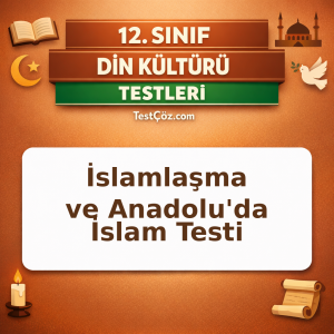 12. Sınıf Türklerin İslamlaşması ve Anadolu’da İslam Testi