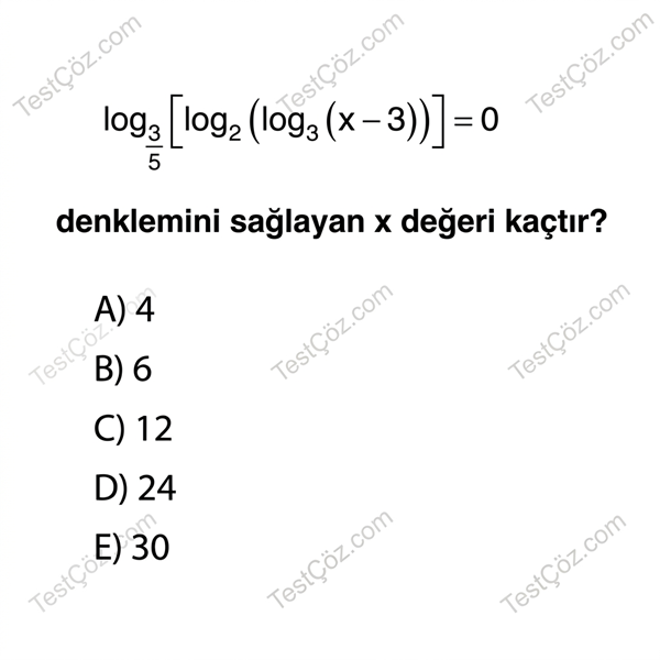12. Sınıf Matematik Testi: Logaritma Kuralları ve Denklemler