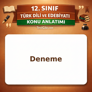 12. Sınıf Türk Dili ve Edebiyatı Deneme Konu Anlatımı