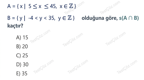 9. Sınıf Matematik Kümeler Testi
