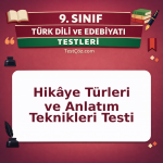 9. Sınıf Hikâye Türleri, Bakış Açıları ve Anlatım Teknikleri Testi