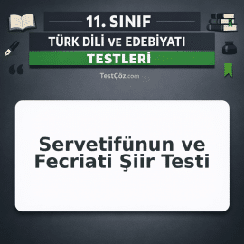 11. Sınıf Servetifünun ve Fecriati Şiir Testi