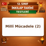 12. Sınıf İnkılap Tarihi Millî Mücadele 2: Cepheler, TBMM ve Antlaşmalar Testi