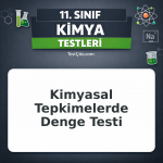11. Sınıf Kimya Kimyasal Tepkimelerde Denge Testi