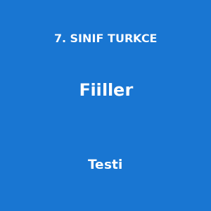 7. SINIF TURKCE Fiiller Testi