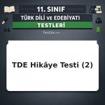 11. Sınıf Türk Dili ve Edebiyatı Hikaye 2: Olay-Durum, Unsurlar ve Önemli Yazarlar Testi